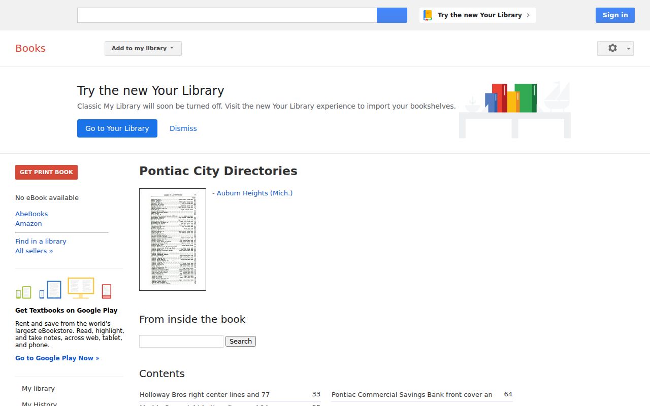 Pontiac city directory digitized scan and OCR view